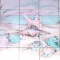 Star Fish Sea Oyster Shells Ceramic Tile Mural 4.25" 20 pcs Kiln Fired Beach