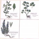 Green Herb Ceramic Tile 3 of 4.25" Oregano Rosemary Parsley Kiln Fired Decor Green Herb Ceramic Tile 3 of 4.25" Oregano Rosemary Parsley Kiln Fired Decor