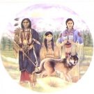 Family with Wolf 8" x 8" Ceramic Tile Kiln Fired Back Splash Accent Decor