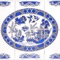 Blue Willow Ceramic Tile Mural 6pcs 4.25" x 4.25" KIln Fired Bird Backsplash Decor #2
