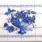 Blue Fruit Ceramic Tile Mural 12pc 4.25" x 4.25" Kiln Fired Back Splash Delft Design