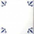 Sienna Rose Blue and White Delft Design Ceramic Tile Field Inlay 4.25" x 4.25" Mottle Design Sienna Rose Blue and White Delft Design Ceramic Tile Field Inlay 4.25" x 4.25" Mottle Design