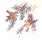Decor E Long Tail Tit Bird Ceramic Tile set 4 4.25" x 4.25" Kiln Fired Back splash Decor