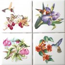 Decor C Hummingbird Bird set of 4 Ceramic Tiles 4.25" x 4.25" Kiln Fired Decor Decor C Hummingbird Bird set of 4 Ceramic Tiles 4.25" x 4.25" Kiln Fired Decor