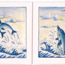 Dolphin Ceramic Tile Kiln Fired Back Splash Decor 6"x 6" Fish Ocean Decor #2 Dolphin Ceramic Tile Kiln Fired Back Splash Decor 6"x 6" Fish Ocean Decor #2