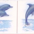 Dolphin Ceramic Tile Kiln Fired Back Splash Decor 6"x 6" Fish Ocean Decor Dolphin Ceramic Tile Kiln Fired Back Splash Decor 6"x 6" Fish Ocean Decor