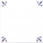Elegant Blue Delft Design Ceramic Tile Center Inlay 6" x 6" Sienna Rose 3