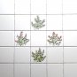 Herb Ceramic Tile Botanical 4.25" x 4.25" Basilicum Chamaemelum Lavendula Thymus Rosmarinus Salvia
