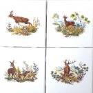 Wild Life Deer Buck and Doe 4 set Kiln fired 4.25" x 4.25" Ceramic tile Wild Life Deer Buck and Doe 4 set Kiln fired 4.25" x 4.25" Ceramic tile