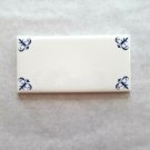 One 3" x 6" Blue Delft Design Kiln Fired Sienna Rose Ceramic Tile One 3" x 6" Blue Delft Design Kiln Fired Sienna Rose Ceramic Tile