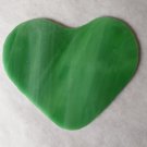 Green Stained Glass Cut Our Heart Shaped for Craft Project.