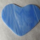 BLUE Stained Glass Cut Our Heart Shaped for Craft Project.