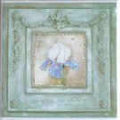 Lavender Iris Ceramic Tile 4.25" x 4.25" Kiln Fired Decorative Accent Tile Green Lavender Iris Ceramic Tile 4.25" x 4.25" Kiln Fired Decorative Accent Tile Green