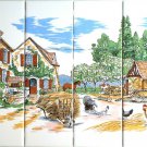 Old Farm Scene Ceramic Tile Mural 12pcs Kiln Fired 17 inch x 13 inch Back Splash Old Farm Scene Ceramic Tile Mural 12pcs Kiln Fired 17 inch x 13 inch Back Splash