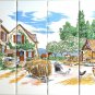 Old Farm Scene Ceramic Tile Mural 12pcs Kiln Fired 17 inch x 13 inch Back Splash