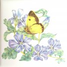 Yellow Butterfly with Lavender Flowers 4.25" x 4.25" Ceramic Tile Yellow Butterfly with Lavender Flowers 4.25" x 4.25" Ceramic Tile