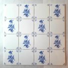 Blue Tulip Ox Tail Ceramic Tile Accent 16 Kiln Fired Delft Design 4.25" x 4.25" Blue Tulip Ox Tail Ceramic Tile Accent 16 Kiln Fired Delft Design 4.25" x 4.25"