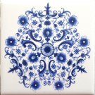 Sienna Rose Blue and White Delft Design Ceramic Tile Field Inlay 4.25" x 4.25" Mottle Design Sienna Rose Blue and White Delft Design Ceramic Tile Field Inlay 4.25" x 4.25" Mottle Design