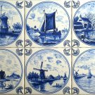 Nautical Blue Delft Design Feather Corners Ceramic Tile 6" x 6" set of 6 Kiln Fired Nautical Blue Delft Design Feather Corners Ceramic Tile 6" x 6" set of 6 Kiln Fired