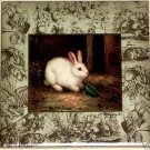 Beautiful White Bunny Rabbit Ceramic Tile Accent 4.25" x 4.25" Kiln fired Decor Beautiful White Bunny Rabbit Ceramic Tile Accent 4.25" x 4.25" Kiln fired Decor