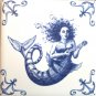 The Nautical  Kit Oz Blue Nautical Delft Design Kiln Fired Ceramic Tiles 12 set 4.25x4.25 Anchor