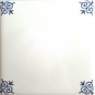 Blue Delft Rope Design Nautical Style Corner Ceramic Tile 4.25" x 4.25"