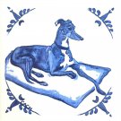 Blue Delft Design Greyhound Dog 4.25" x 4.25" Kiln Fired Ceramic Tile Lisa Cach Blue Delft Design Greyhound Dog 4.25" x 4.25" Kiln Fired Ceramic Tile Lisa Cach