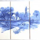 Blue Farm Delft Design 6 pc Mural 4.25" Ceramic Tiles 12.75" x 8.50" Root Cellar