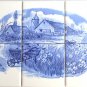 Blue Farm Delft Design 6 pc Mural 4.25" Ceramic Tiles 12.75" x 8.50" Barn Silo