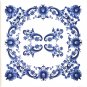 Vintage Delft Design Ceramic tile Kiln Fired 4.25" x 4.25 Vintage Corners