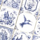 The Amsterdam 2 Blue Delft Design Kiln Fired Ceramic Tiles 15 st 4.25" Custom