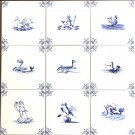 Ceramic Mythology Sea Creatures  kiln fired Ceramic tiles set of 9 custom #1 6x6 tiles