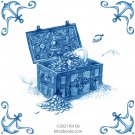 The Nautical Kit Oz Blue Delft Design Kiln Fired Ceramic Tile Treasure 4.25" x 4.25" The Nautical Kit Oz Blue Delft Design Kiln Fired Ceramic Tile Treasure 4.25" x 4.25"