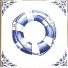 Life Ring Blue Delft Design Tile 4.25" x 4.25" Kiln Fired Mottola's Nautical Life Ring Blue Delft Design Tile 4.25" x 4.25" Kiln Fired Mottola's Nautical