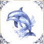 Mottola's Nautical Beach Blue Delft Tiles 15 of 4.25" x 4.25" Shark compass starfish seahorse