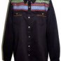 NEW BLACK COTTON BLOUSE SHIRT-16 18 boho hippy festival aztec tribal navajo NWT