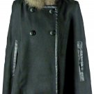NEW Black hooded Cape Coat/jacket-12 14 evening vintage edwardian downton party NWT