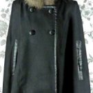 NEW BLACK CAPE COAT JACKET-10 12 14 victorian steampunk vintage edwardian  NWT