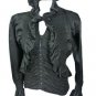 NEW BLACK COTTON RUCHED BLOUSE SHIRT BASQUE 6 victorian steampunk gothic lolita