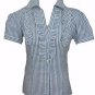 NEW COTTON RUFFLE VINTAGE CANDY STRIPE BLOUSE-14 16  victorian steampunk dandy