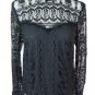 MORGAN-black lace high neck fitted blouse-8 victorian steampunk goth EVENING