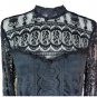 MORGAN-black lace high neck fitted blouse-8 victorian steampunk goth EVENING