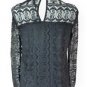 MORGAN-black lace high neck fitted blouse-8 victorian steampunk goth EVENING