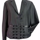 NEW Black military nautical steampunk circus ringmaster  blazer jacket-12 14 nwt