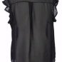 NEW BLACK CHIFFON HIGH NECK BLOUSE-16 44 plus  victorian steampunk gothic lolita