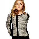 NEW Speckled chunky knit asymmetrical zip CARDIGAN JUMPER SWEATER jack-18 20 22