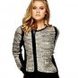 NEW Speckled chunky knit asymmetrical zip CARDIGAN JUMPER SWEATER jack-18 20 22