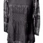 NEW VINTAGE BLACK LACE DRESS TUNIC-12 gothic party evening wicca boho hippie