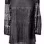 NEW VINTAGE BLACK LACE DRESS TUNIC-12 gothic party evening wicca boho hippie