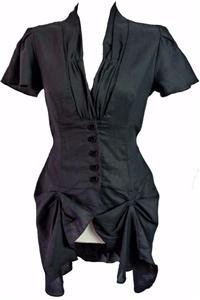 NEW HITCHED VINTAGE BLACK DRESS-10 victorian war bride steampunk edwardian NW